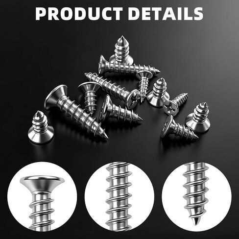 525PCS Self Tapping Screws Assortment Kit, M3/M4/M5 Phillips Flat Head Wood Screws Set with Sharp Point for Furniture, Woodworking, DIY, Plastic, Soft Metal & Home Repair in Saudi Arabia