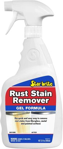 STAR BRITE Rust Stain Remover Gel Formula – Clinging Rust Cleaner for Fiberglass, Metal, Vinyl, Painted Surfaces & More, Fast-Acting Marine-Grade Stain Removal in Kuwait