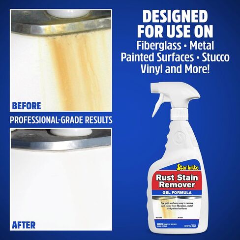 STAR BRITE Rust Stain Remover Gel Formula – Clinging Rust Cleaner for Fiberglass, Metal, Vinyl, Painted Surfaces & More, Fast-Acting Marine-Grade Stain Removal in Kuwait