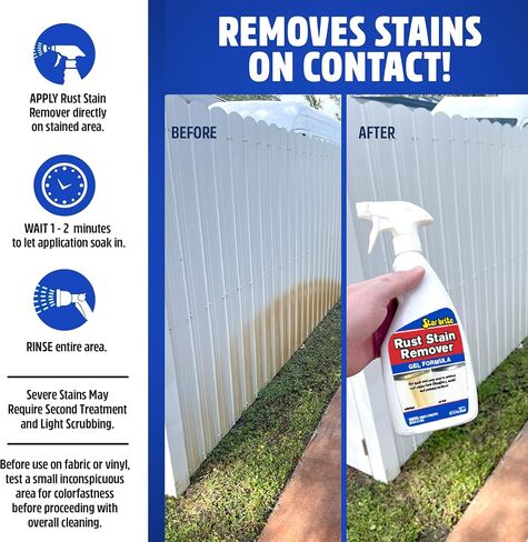 STAR BRITE Rust Stain Remover Gel Formula – Clinging Rust Cleaner for Fiberglass, Metal, Vinyl, Painted Surfaces & More, Fast-Acting Marine-Grade Stain Removal in Kuwait