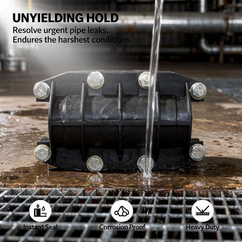 PE Water Pipe Repair Clamp, 2.0 Inch / 50 mm Diameter Pipe Repair Coupling, Leak Stop Connector with 8 Bolts, 6.7 in Length in Kuwait