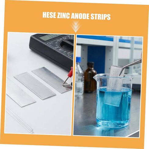 15pcs Pure Zinc Anode Sheets for Fruit Battery Experiment and Electroplating, Industrial-Grade Zinc Strips 5x5x0.1cm Size, Silver Metal Material for Lab Environments in Saudi Arabia