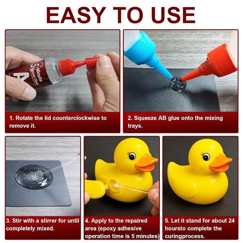 5 Minute Epoxy Glue 250ml, Clear High Strength Tough Durable, 2 Part Epoxy Adhesives for Repairing Tiles, Metal, Ceramics, Plastics, Wood in Kuwait