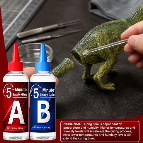 5 Minute Epoxy Glue 250ml, Clear High Strength Tough Durable, 2 Part Epoxy Adhesives for Repairing Tiles, Metal, Ceramics, Plastics, Wood in Kuwait