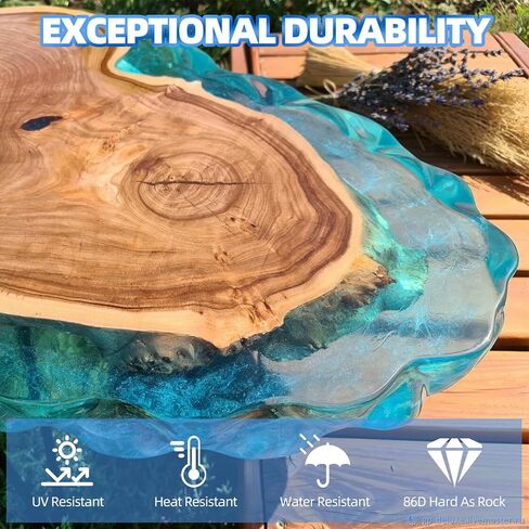 Deep Pour Epoxy Resin 1.5 Gallon [NEW VRESION], Up to 6" Pour Depths Epoxy Resin, Bubble Free & Super-Gloss Flow Casting Resin, UV Resistant Epoxy for Wood Table, River Table, Countertops in Kuwait