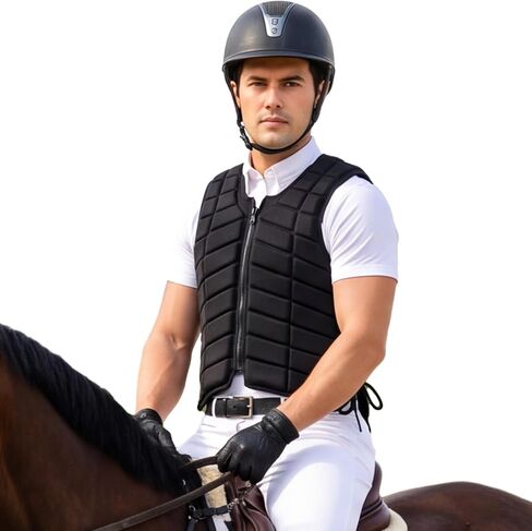 Twistover Horse Riding Rodeo Safety Vest Protective Cotton Adult Women Small Equestrian Protective Equipment Unisex Black 20 x 16 x 0.8 Inches in Kuwait