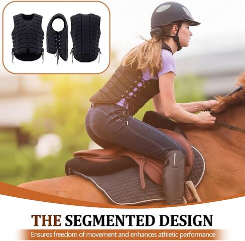 Twistover Horse Riding Rodeo Safety Vest Protective Cotton Adult Women Small Equestrian Protective Equipment Unisex Black 20 x 16 x 0.8 Inches in Kuwait