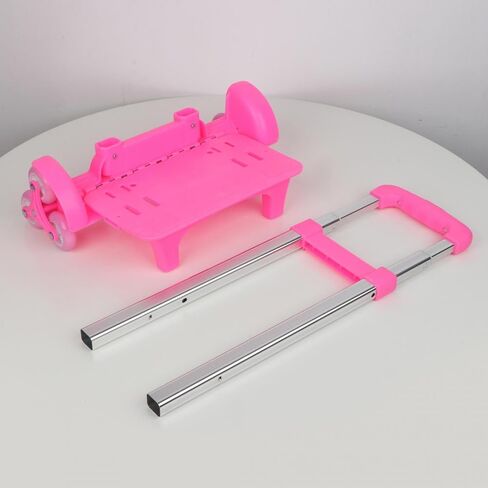 Stair Climbing Cart Folding Hand Cart with 6 Wheels Climbing Triangle Wheel Aluminium Trolley for Show Exhibitors, Pink in Saudi Arabia