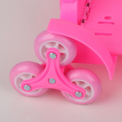 Stair Climbing Cart Folding Hand Cart with 6 Wheels Climbing Triangle Wheel Aluminium Trolley for Show Exhibitors, Pink in Kuwait