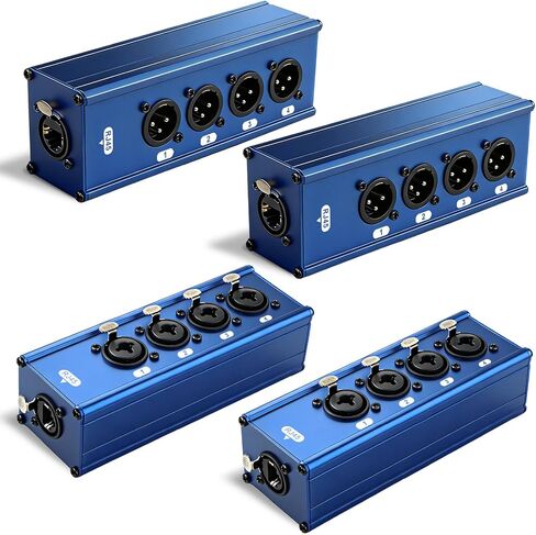 4Pack XLR over Ethernet 4 Channel Audio over Ethernet XLR to Cat5 Adapter, Dmx Network Extender XLR TRS to RJ45 Ethercon Cat 5 Cat6 Long Distance Audio Signal Transmission Extension in Saudi Arabia