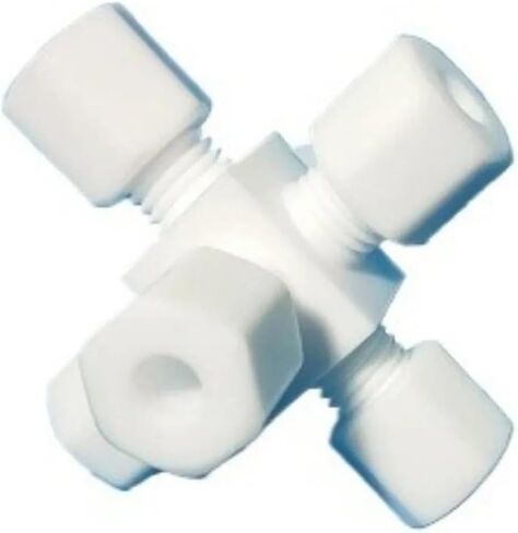 اتحاد الضغط PTFE وصلة تركيب الأنابيب عبر 5 طرق 3-12.7 مم أنبوب OD (10-6-6-6-6 مم المخفض) in Kuwait