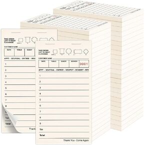 60 Pack Guest Checks Books Bulk Server Note Pad Numbered Waitress Notepad for Restaurants White Food Receipt Book 3000 Total Double Sided Perforated Server Order Paper for Bars Cafes Restaurant Order in Kuwait