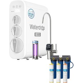 Waterdrop G3P800 Reverse Osmosis System, with WHF3E-SKH 3-Stage Whole House Water Filter System, Bundle in Kuwait