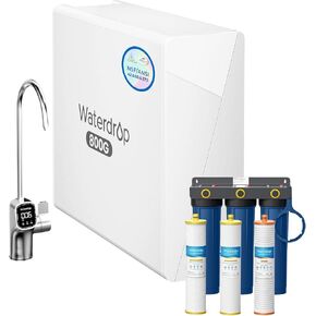 Waterdrop X8-WAN Alkaline Mineral Tankless Reverse Osmosis System, with WHF3E-SKH 3-Stage Whole House Water Filter System, Bundle in Kuwait