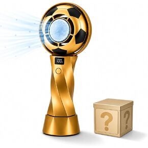 2026 World Football Match Soccer Trophy Fan, Portable Mini Fan with Ice Cooling, 6 Speed Wind 3000mAh USB Rechargeable Handheld Fan for Game Day, Stadium, Football Doll Included, Gift for friends in Kuwait