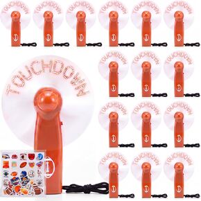 Gerrii 12 Pack Football Mini Handheld Fans, LED Portable Flashing Light up Fans with Touchdown for Sports Party Favors, Football Team Gifts Game Day & Sports Events in Kuwait