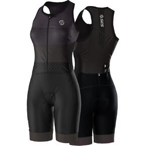 SLS3 Triathlon Suits Women Elite Sleeveless Tri Suit Women, Trisuit, Quick-Dry, Italian Chamois, Ready for Any Distance (Ebony, Small) in Kuwait