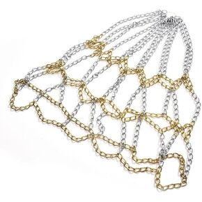 Basketball Net Chain Replacement, Heavy Duty Galvanized Basket Net, Indoor Outdoor Use Standard 12-Ring Basketball Training Net in Kuwait