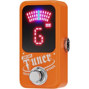 Tuner Pedal, Deluxe Chromatic Guitar Tuner Pedal for Electric Guitar and Bass, LED Silent Tuning with True Bypass, Millisecond Response & ±1 Cent Accuracy USB/DC Powered for Noise-Free (Orange) in Kuwait