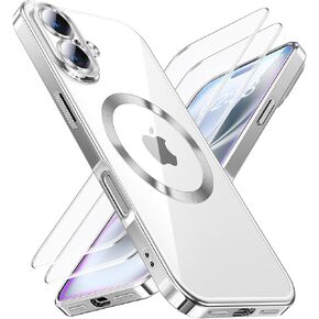 JUESHITUO for iPhone 16 Pro Case with 2X Screen Protection [Built-in Lens Protector] [Stronger N56 Magnets] [Not-Yellowing] Compatible with Magsafe Women Girls Color Clear Case (6.3")- Desert Gold in Saudi Arabia