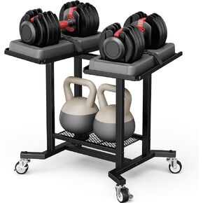 Dumbbell Rack Only Dumbell Cart Weight Stand Fits For Adjustable Weight 400lbs Load up Heavy Duty Stand for Home Gym（No Dumbbell, Rack Only） in Kuwait