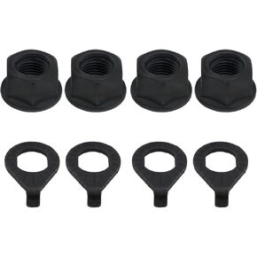 3/8 Inch Bike Axle Nut Bicycle Hub Nut Washer Kit Front Rear Wheel Safety Washers for Bike Black Flange Nuts for Bicycle Hub 8PCS in Kuwait