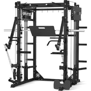 RitKeep PMAX-4750 Smith Machine with Jammer Arms and Leg Press Board, Adjustable 1:1 and 2:1 Pulley Ratios, 1800 LB Capacity,Multi-Function Commercial and Home Gym Equipment for Strength Training in Kuwait