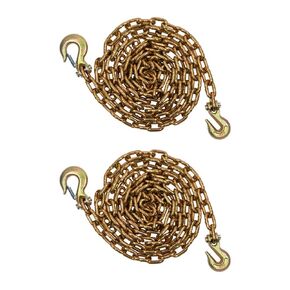 2 Pack 5/16" x 20' Transport Binder Chain Grade 70 with Grab & Slip Hooks - 4,700 lbs WLL Transport Binder Tow Chain with Hooks - Towing Equipment - Yellow in Kuwait