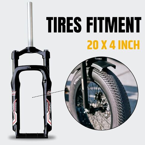 DNM OSL-FAT 20 x 4.0 Suspension Fork - Coil - Straight - for Fat Tire Bike in Kuwait