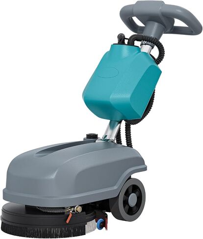 Walk Behind Commercial Floor Scrubber Machine, Battery Powered Cordless Compact Scrubber 15" Cleaning and 23" Suction Width, 6 Gal Sewage and 5 Gal Water Tank, 24000 Sq Ft/h in Kuwait