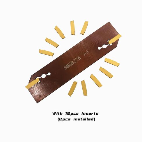 Grooving Slotting Tool Cut Off Plate Tool Lathe Turning Tools SMGB226 SPB326, Grooving Cut-Off Tool with 12pcs MGMN200 12pcs SP300 Carbide Turning Inserts Grooving Parting Blade Plate in Kuwait