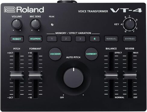 حزمة المحولات الصوتية Roland VT-4 مع كابل ميكروفون Pig Hog بطول 10 أقدام وقطعة قماش تلميع - معالج المؤثرات الصوتية مع التحكم في درجة الصوت والتناغم وتشكيل التنسيق وتصميم الأداء المدمج in Kuwait