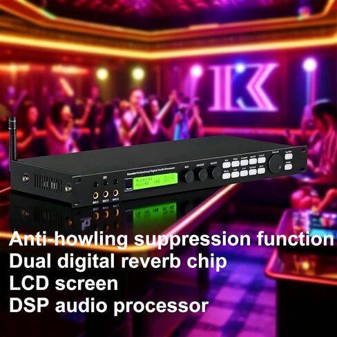 Professional Digital Audio Processor, Karaoke Audio Processor, DSP Digital Reverberation, Anti-Howling, Support 5.1 Channel Output, 3 Microphone Channel, for Speaker, Home Theater in Kuwait