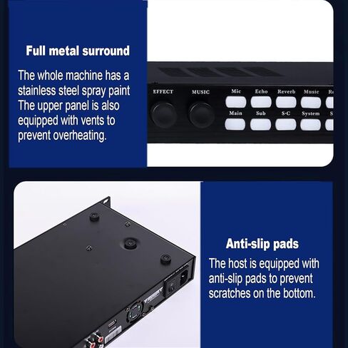 Professional Digital Audio Processor, Karaoke Audio Processor, DSP Digital Reverberation, Anti-Howling, Support 5.1 Channel Output, 3 Microphone Channel, for Speaker, Home Theater in Kuwait