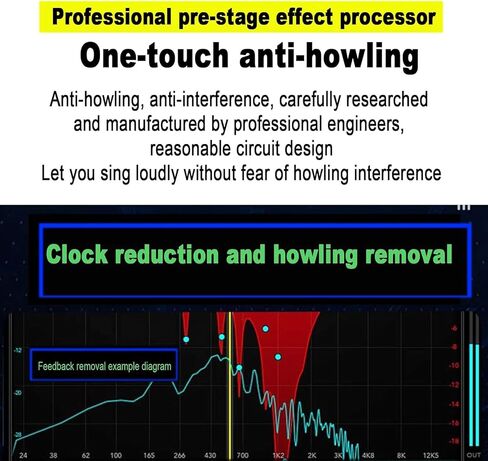 Professional Digital Audio Processor, Karaoke Audio Processor, DSP Digital Reverberation, Anti-Howling, Support 5.1 Channel Output, 3 Microphone Channel, for Speaker, Home Theater in Kuwait