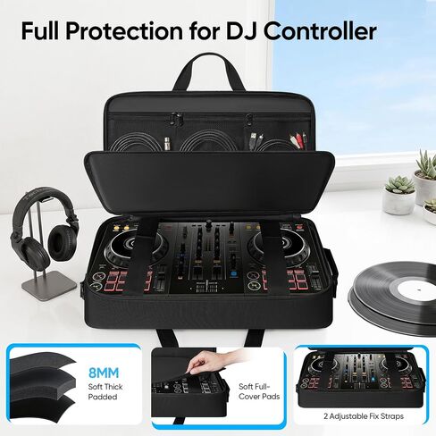 حقيبة وحدة تحكم DJ متوافقة مع DDJ FLX4 / 400 / REV1، حقيبة ظهر وحدة تحكم DJ مبطنة مع 6 قطع جيوب بسحاب، حقيبة ناعمة للسفر مع حزام كتف قابل للتعديل in Kuwait