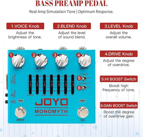 دواسة JOYO R-26 Bass Overdrive Amp Simulator، ودواسة تأثير ضاغط الجهير R-27 ودواسة R-28 Bass ذات الكسب العالي in Kuwait