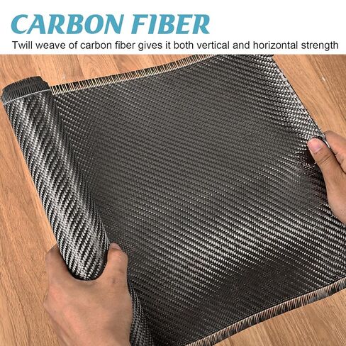 Carbon Fiber Fabric Roll, 9.84ft x 12" 2x2 Twill Weave Carbon Fiber Cloth, for Automotive Structural Reinforcement, Concrete Wall & Basement Repair, Boat Restoration (1 Roll) in Kuwait