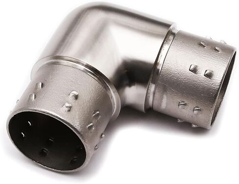 Stainless Steel 90-Degree Flush Joiner Elbow Connector for 2" OD (16 Gauge) Tubing (Matt Black Finish) in Kuwait