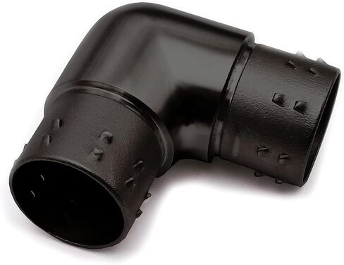 Stainless Steel 90-Degree Flush Joiner Elbow Connector for 2" OD (16 Gauge) Tubing (Matt Black Finish) in Kuwait
