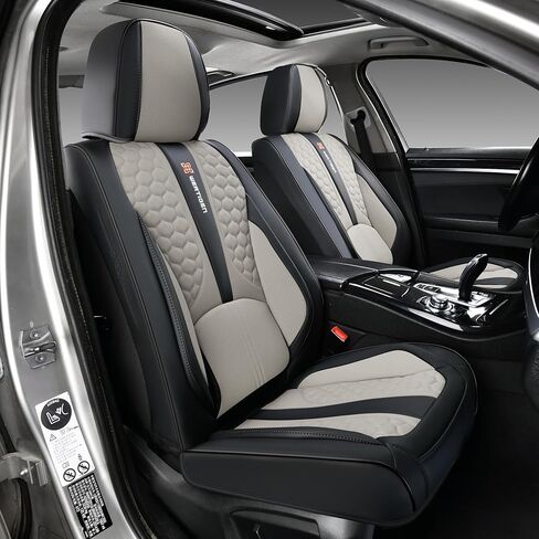 Universal Car Seat Cover, Red Automotive Seat Cover, Full Set of Waterproof Leather, Fits Cars Seats, Not Easy to Slide, Protects and Beautify Car Interiors, Airbag Compatible, Fits Most Cars in Saudi Arabia