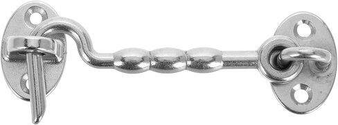 jojofuny Stainless Steel Cabin Hook and Eye Latch with Windproof Design and Versatile Use for Doors and Windows Includes Mounting Screws Heavy Duty Silver Finish Hardware in Kuwait