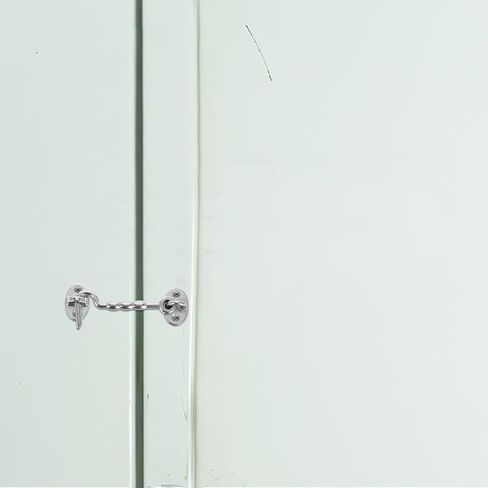 jojofuny Stainless Steel Cabin Hook and Eye Latch with Windproof Design and Versatile Use for Doors and Windows Includes Mounting Screws Heavy Duty Silver Finish Hardware in Kuwait