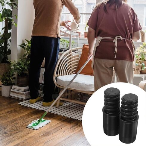 Ipetboom 4 قطع استبدال طرف ملولب لمقابض مكنسة الممسحة - محول نهاية ملولب معدني لأعمدة التمديد المنزلية والتجارية طقم إصلاح أدوات التنظيف سهل التركيب in Kuwait