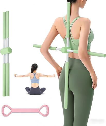 Posture Fit Bar, Stretching Stick, Yoga Stick Posture Corrector, Straightener Tool for Men and Women, Portable Mobility Stretch Pole for Neck Hump, Neck Hump Corrector in Kuwait