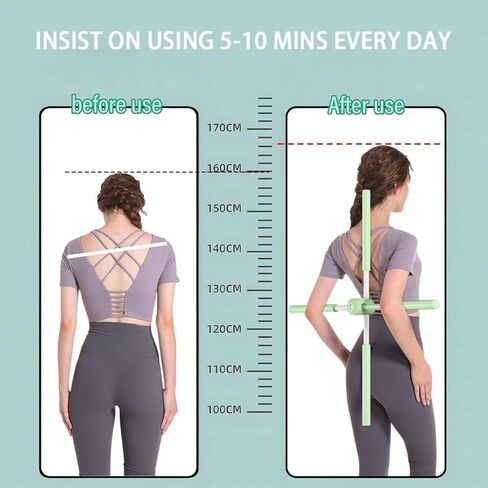 Posture Fit Bar, Stretching Stick, Yoga Stick Posture Corrector, Straightener Tool for Men and Women, Portable Mobility Stretch Pole for Neck Hump, Neck Hump Corrector in Kuwait