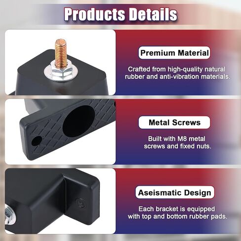 NYXOVA 8 Pack 60mm Rubber Vibration Isolator Mounting Brackets for Outdoor Mini Split Air Conditioner Condenser – Anti-Vibration Shock Absorbing Pads in Kuwait