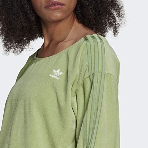 adidas LOUNGEWEAR Off Shoulder Sweater Women's, Green, Size S in Kuwait