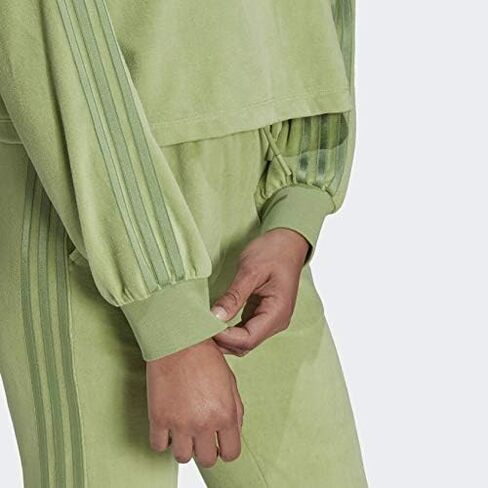 adidas LOUNGEWEAR Off Shoulder Sweater Women's, Green, Size S in Kuwait