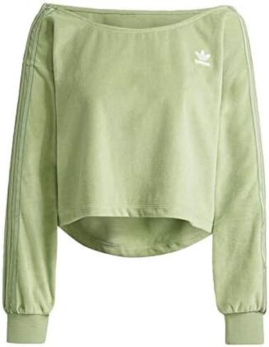 adidas LOUNGEWEAR Off Shoulder Sweater Women's, Green, Size S in Kuwait